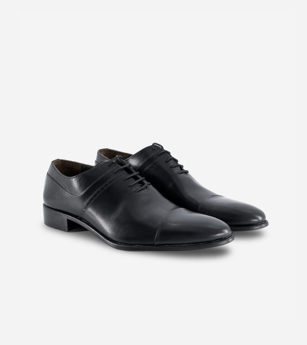 Black Cap Toe Oxford Shoes