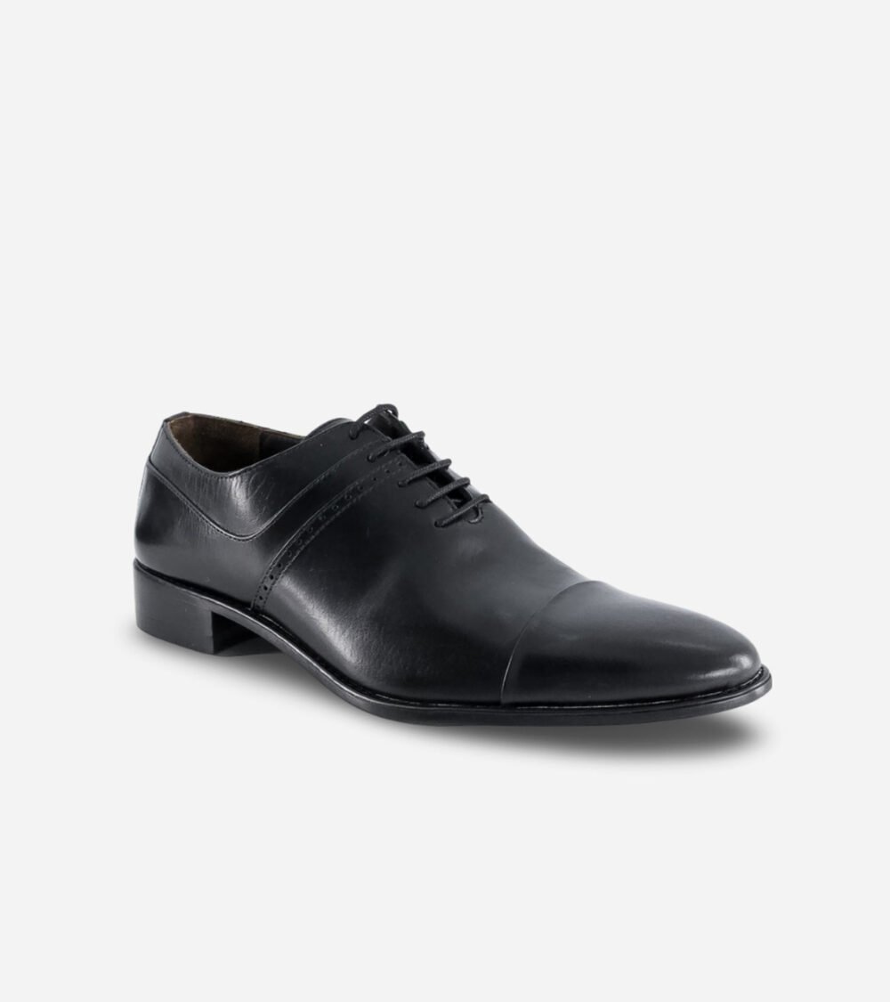 Black Cap Toe Oxford Shoes - Image 2