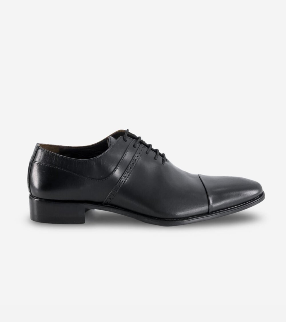 Black Cap Toe Oxford Shoes - Image 4