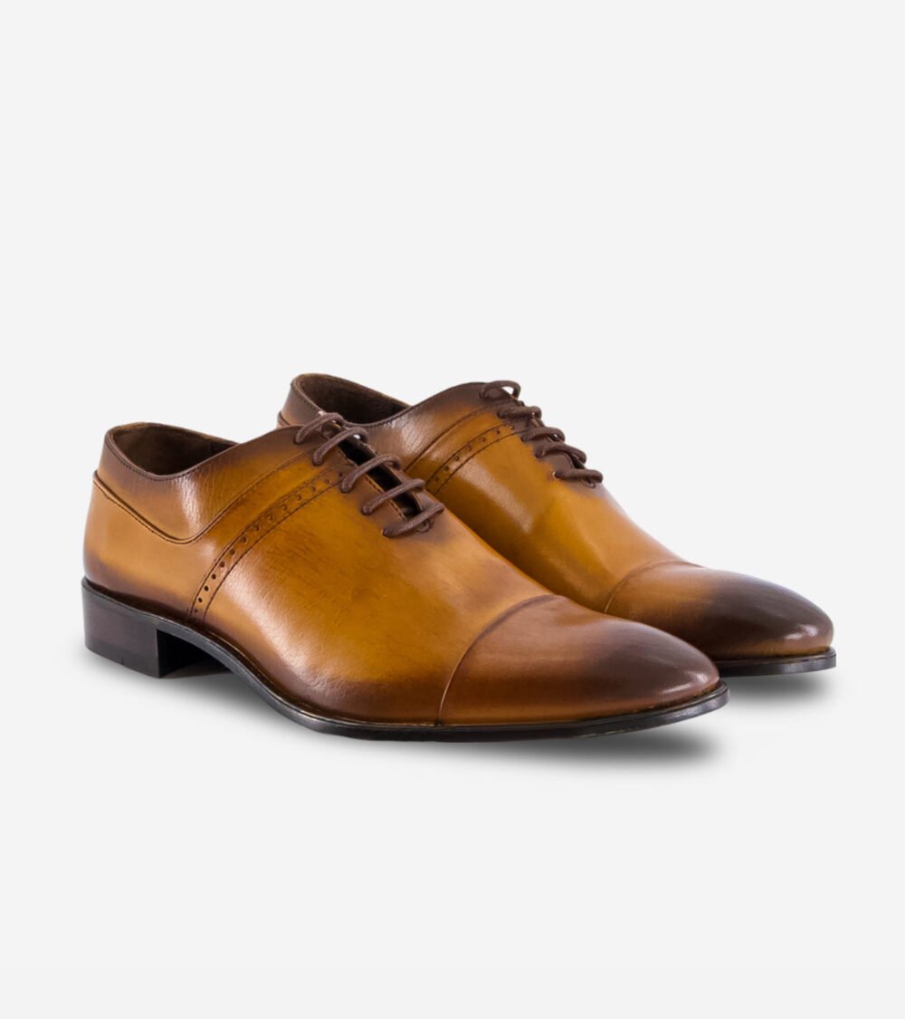 Brown Cap Toe Oxford Shoes