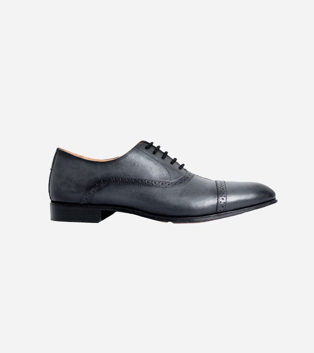 Charcoal Grey Oxford Brogue Shoes - Image 2