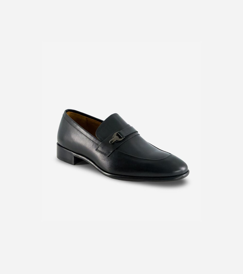 Black Metal Bit Loafers - Image 4