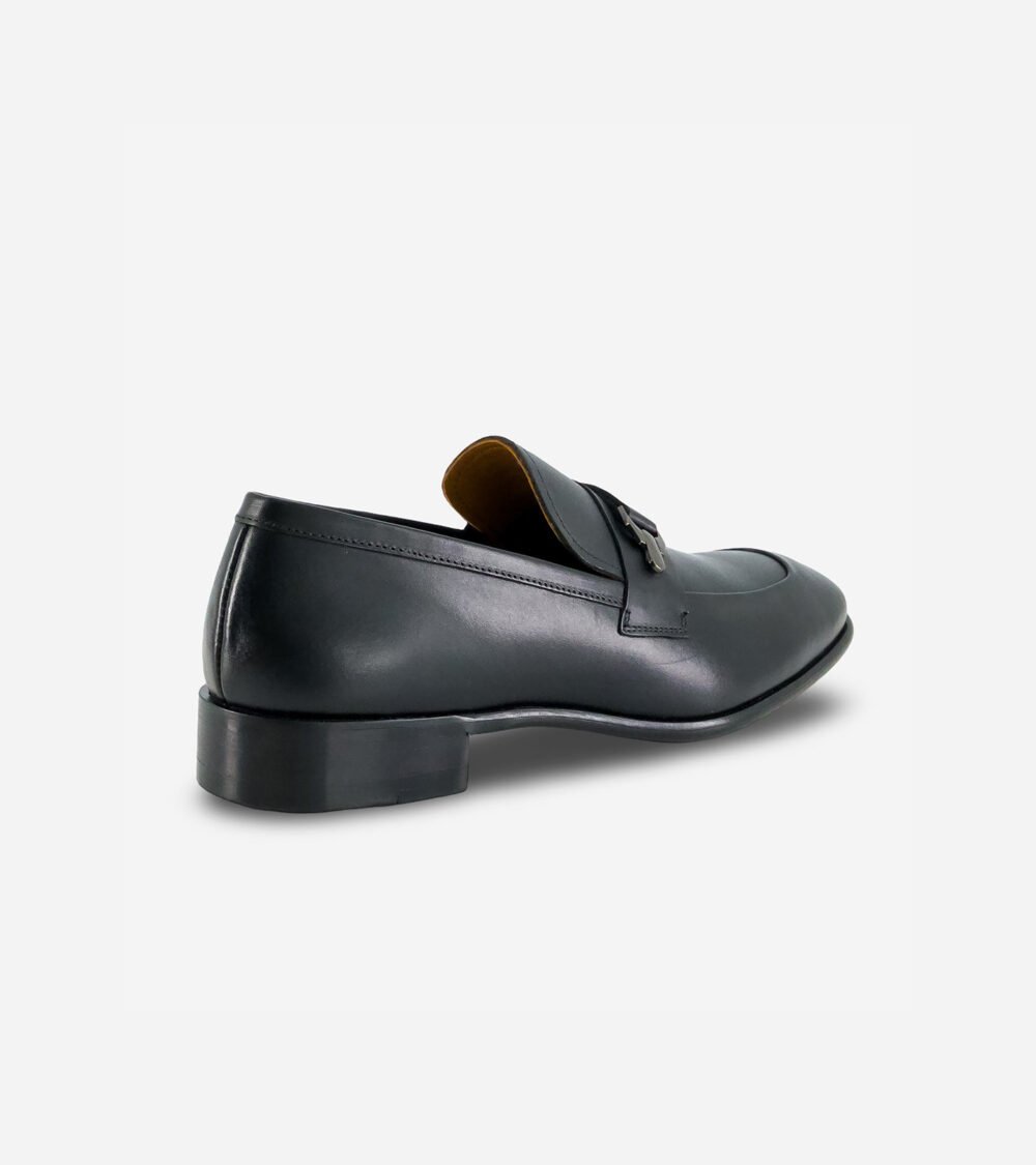 Black Metal Bit Loafers - Image 5