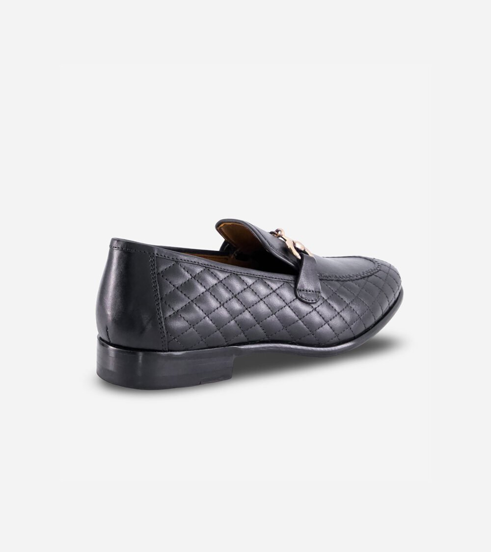 Black Quilted Horsebit Loafers - Image 4