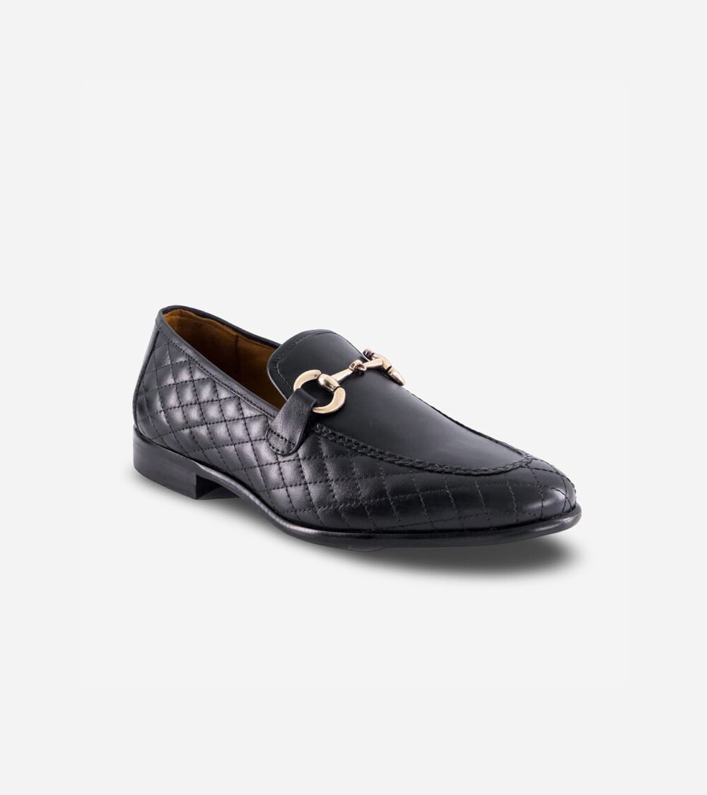 Black Quilted Horsebit Loafers - Image 5