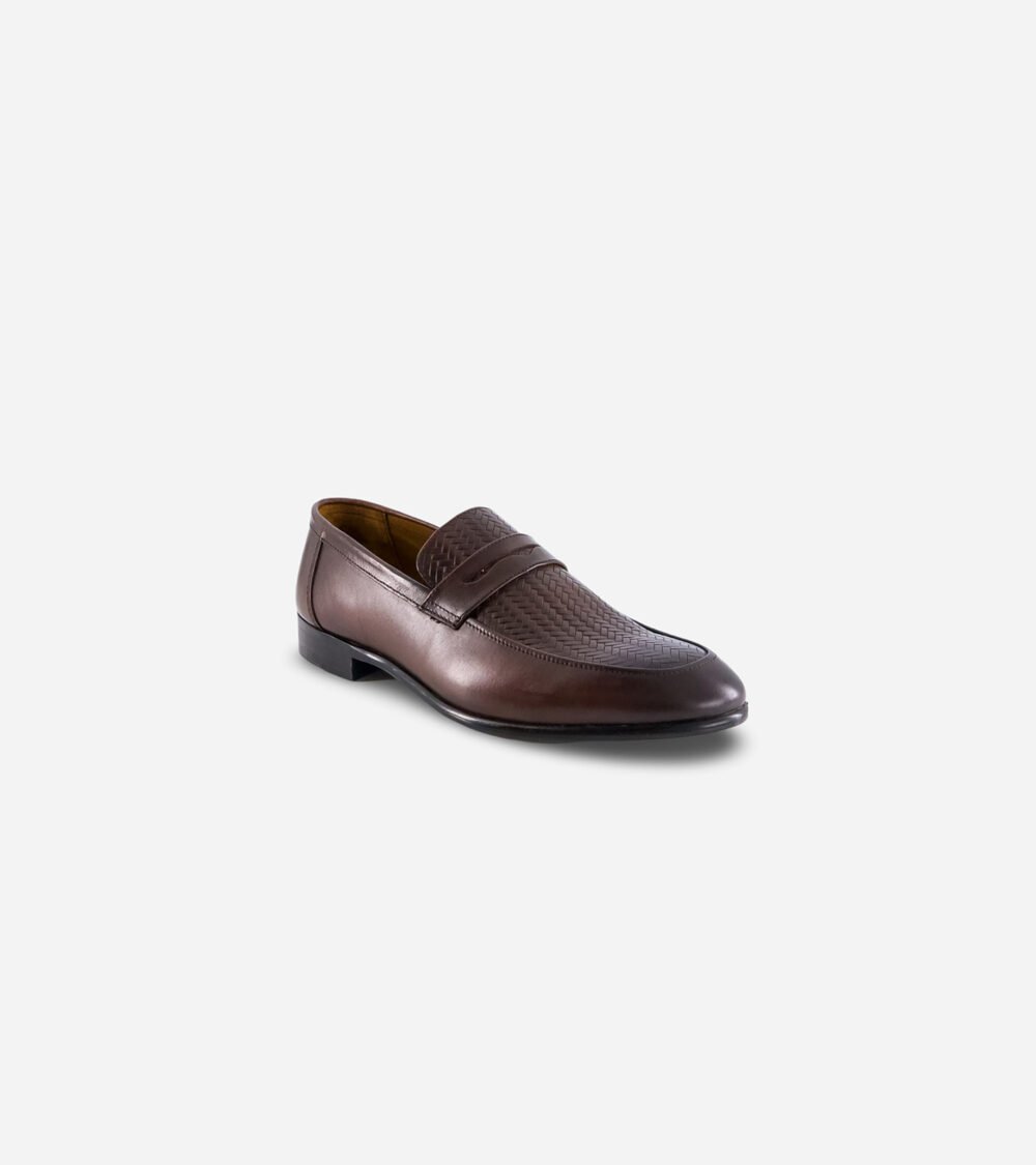 Brown Woven Penny Loafers - Image 2