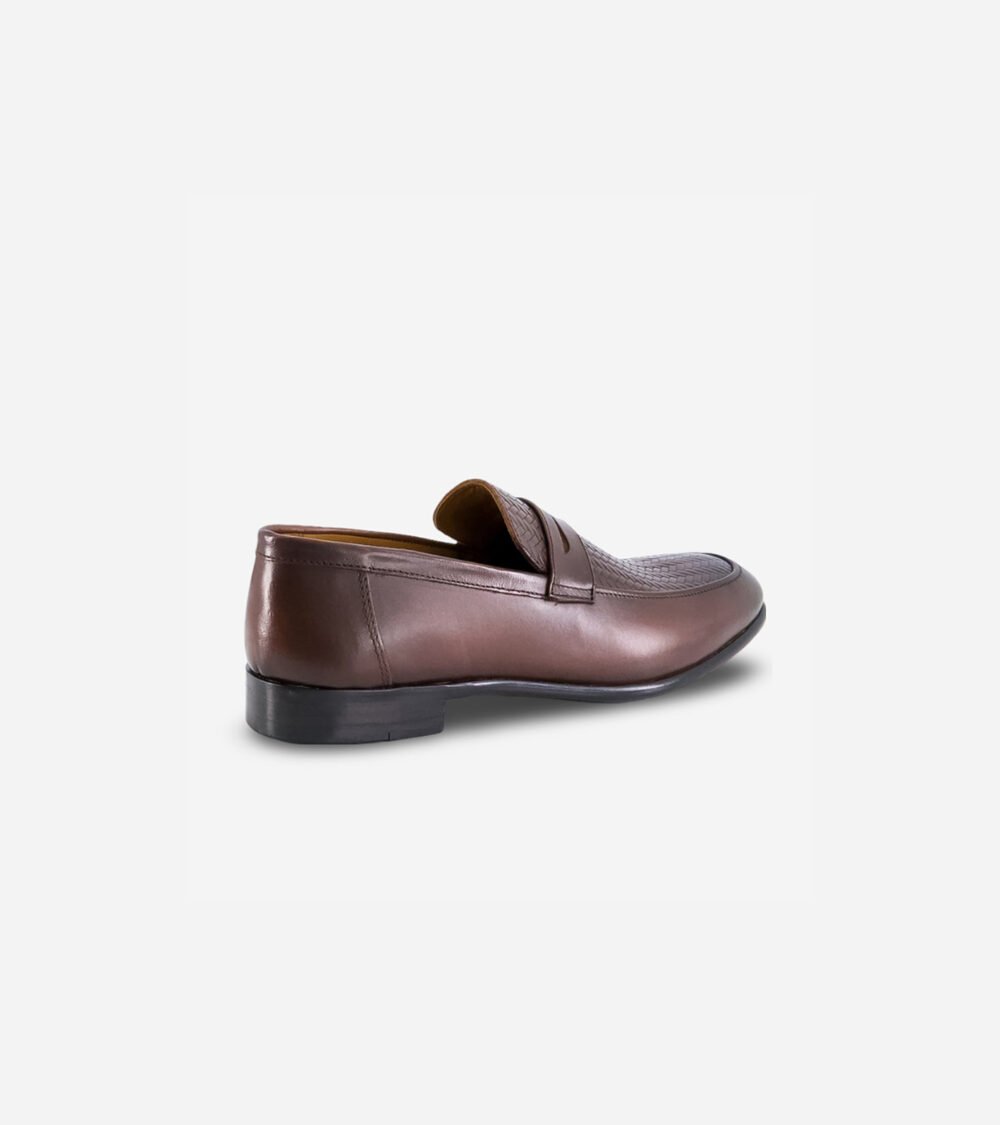 Brown Woven Penny Loafers - Image 3