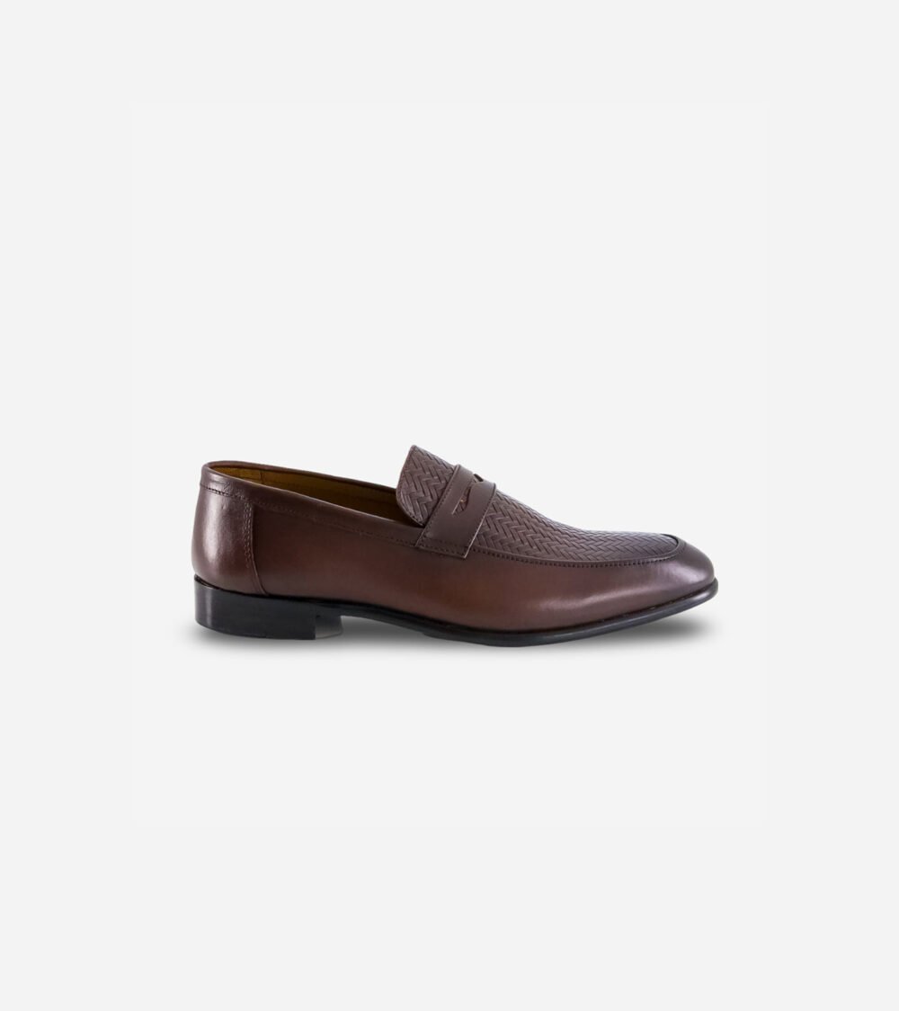 Brown Woven Penny Loafers - Image 4