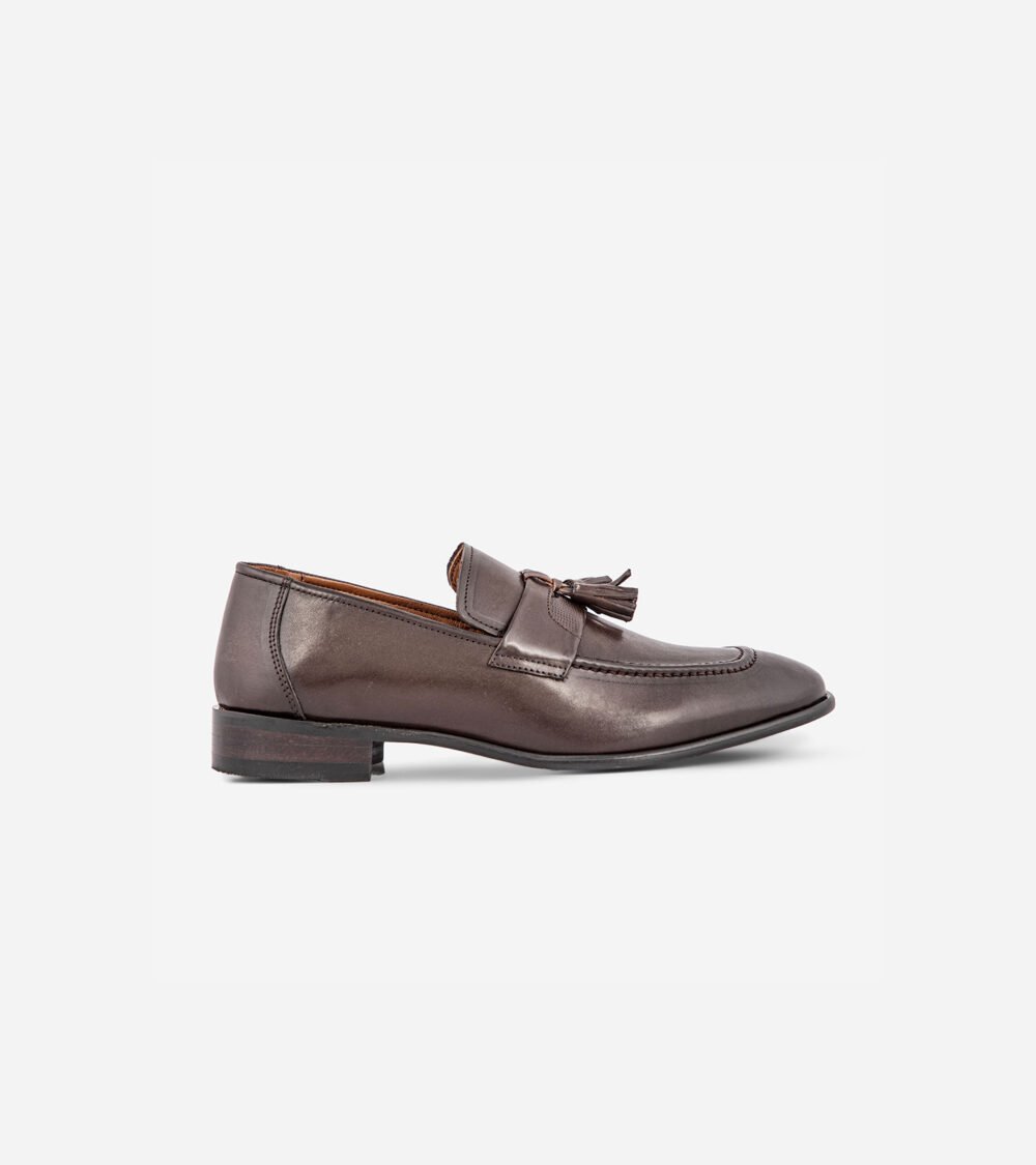 Coffee Brown Tassel Loafers - Image 2