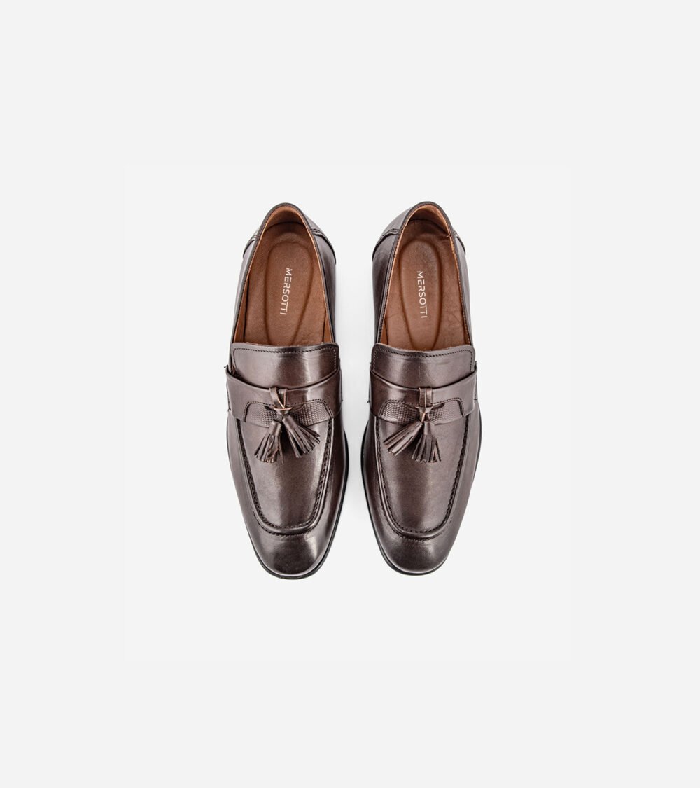 Coffee Brown Tassel Loafers - Image 3